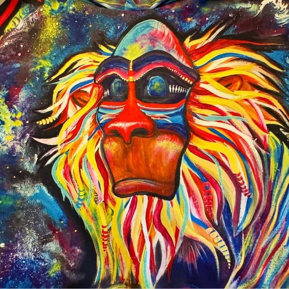 Meditating Rafiki Mandrill Unisex Hoodie From The Lion King - Picture 5 of 16